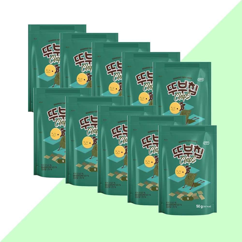 뚜부칩 김 두부과자 두부칩 과자 50g 10개